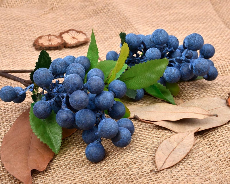 DS.DISTINCTIVE STYLE DS. DISTINCTIVE STYLE Artificial Blueberries 4 Pieces Lifelike Faux Fruit Berries Fake Flowers for Decoration (Blue) - Image 4
